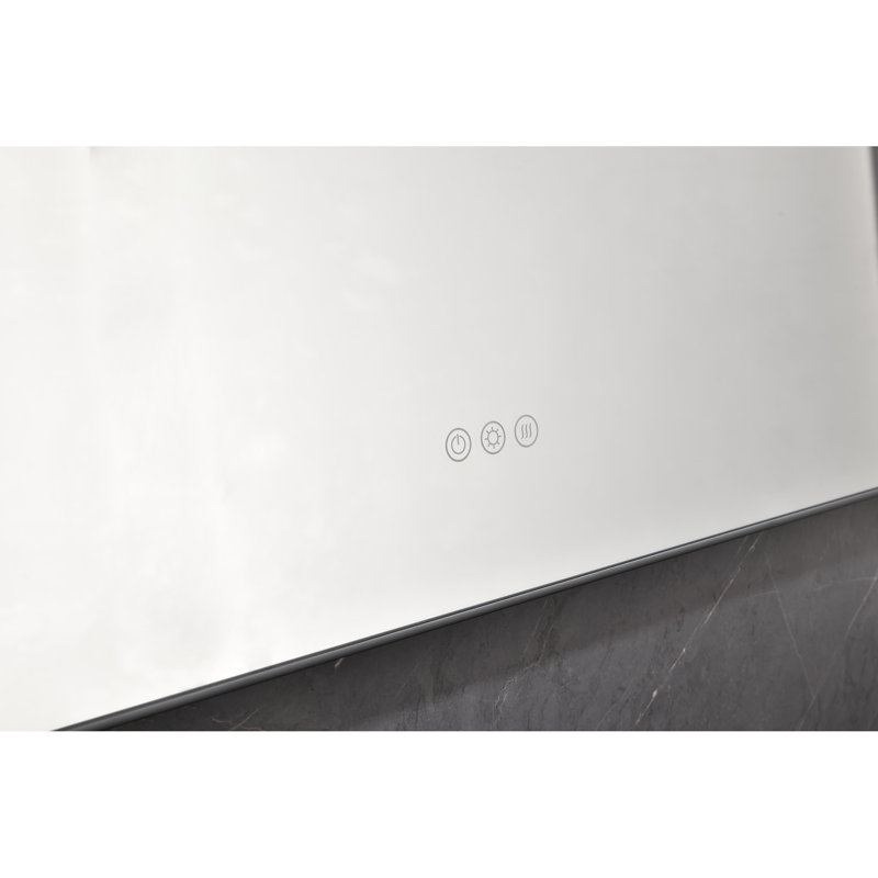 Miroir de salle de bain 48 po x 36 po à brouillard avec dossier à DEL, fixé au mur, réglable pour une apparence gracieuse