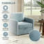 Fauteuil demi-tonneau pivotant capitonné en chenille avec rangement caché-399436743