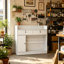 Établi blanc de 47,2 po de largeur avec rangement, 2 tiroirs verrouillables, armoire