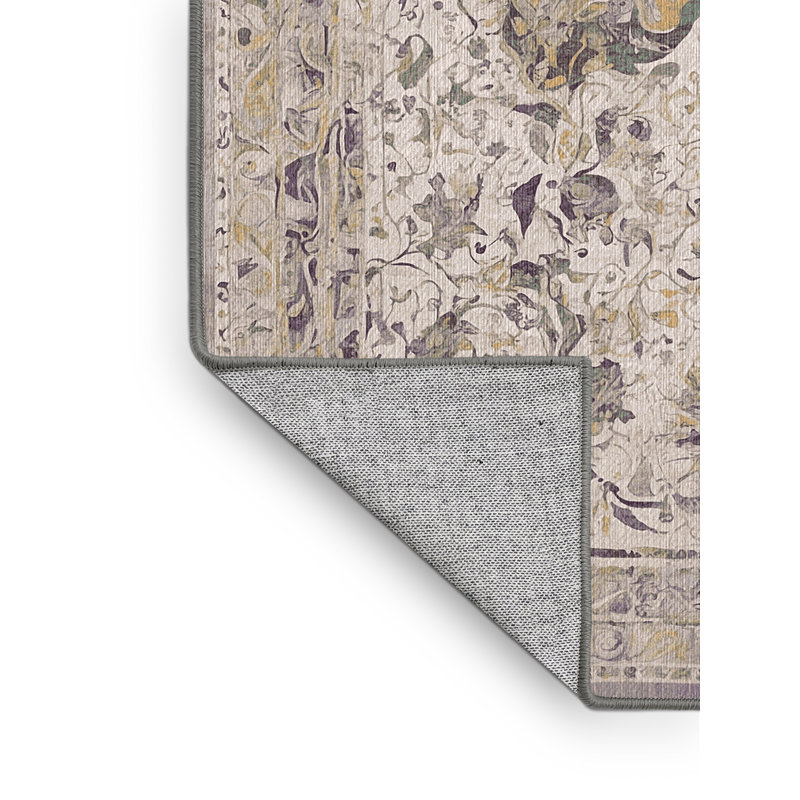 Machine Washable Gray Area Rug, Runner 2' x 5'