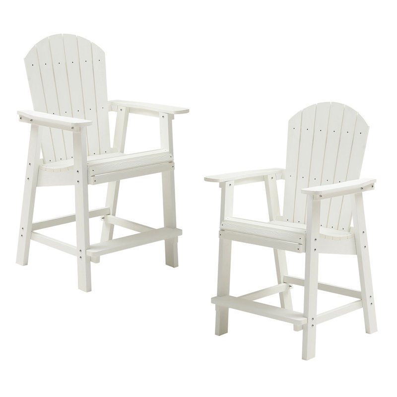 Fauteuil de patio Hips avec accoudoirs, de 2, de couleur blanche, pour la cour de la piscine, et facile à nettoyer, 2 pièces confortables -