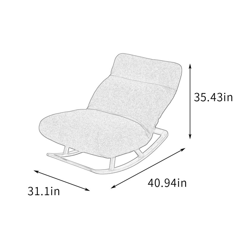 Chaise berçante réglable à haut dossier Home Leisure, Brun