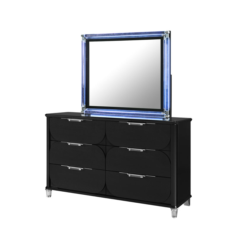 Miroir noir Lando avec DEL