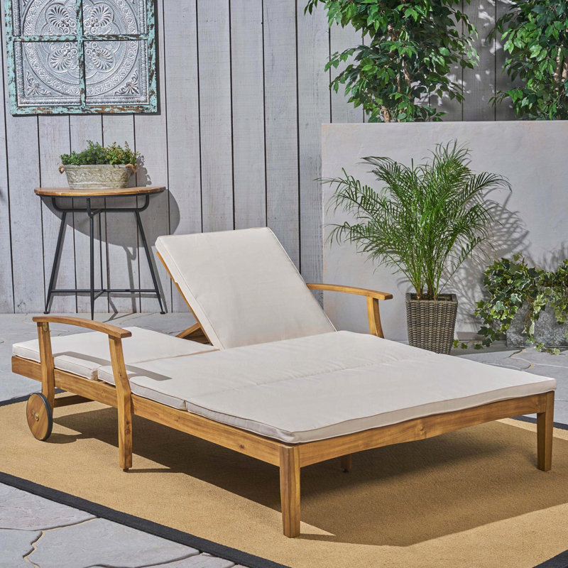 Chaise longue double Perla, méridienne double réglable avec coussins à séchage rapide