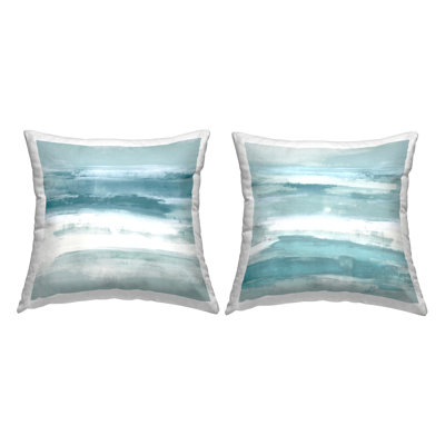 Coussin décoratif imprimé de formes abstraites turquoise par Jake Messina (ensemble de 2)