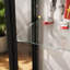 150cm Tall Glass Display Cabinet with 4 Tiers - Black Metal Narrow Curio Cabinet - Industrial 