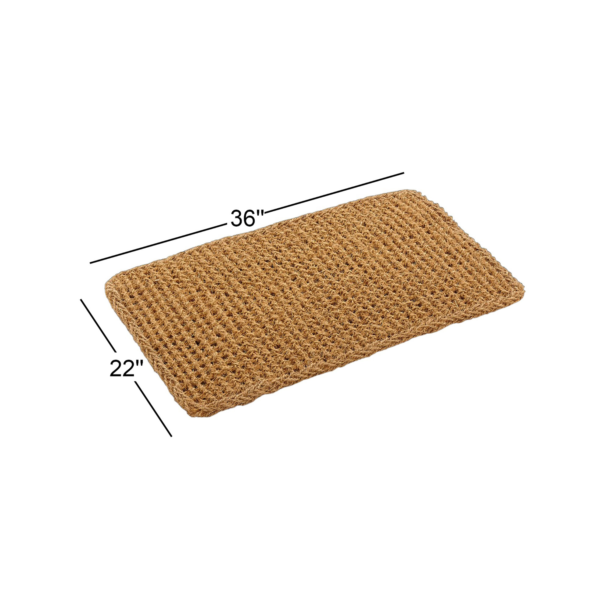 Jasper Handmade Coir Indoor/Outdoor Doormat , Rectangle 1'10" x 3'