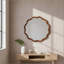 Miroir décoratif rond ondulé avec cadre en bois massif, miroir mural pour chambre à coucher, salle de bain, salon et entrée-88115336-88115343