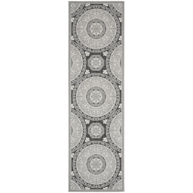 Tapis gris Romelia, Tapis de couloir 2 pi 2 po x 10 pi