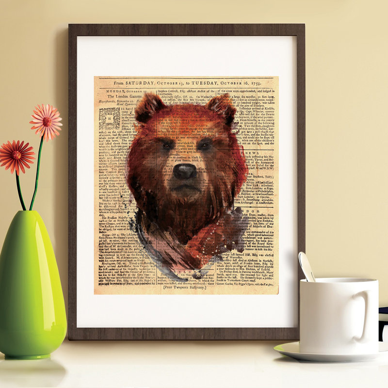 Ours journal papier sticker mural Ervin