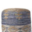 Lanore Modern Coastal Geometric Jute/Cotton Upholstered Ottoman Pouf