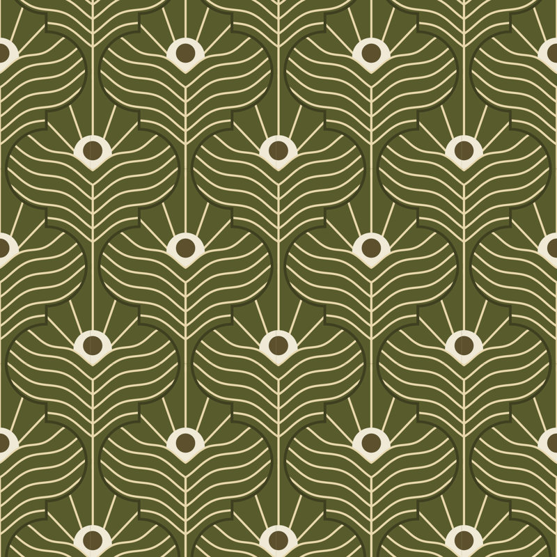 Rouleau de papier peint marocain L 10 pi x l 24 po, Olive, Premium Paper