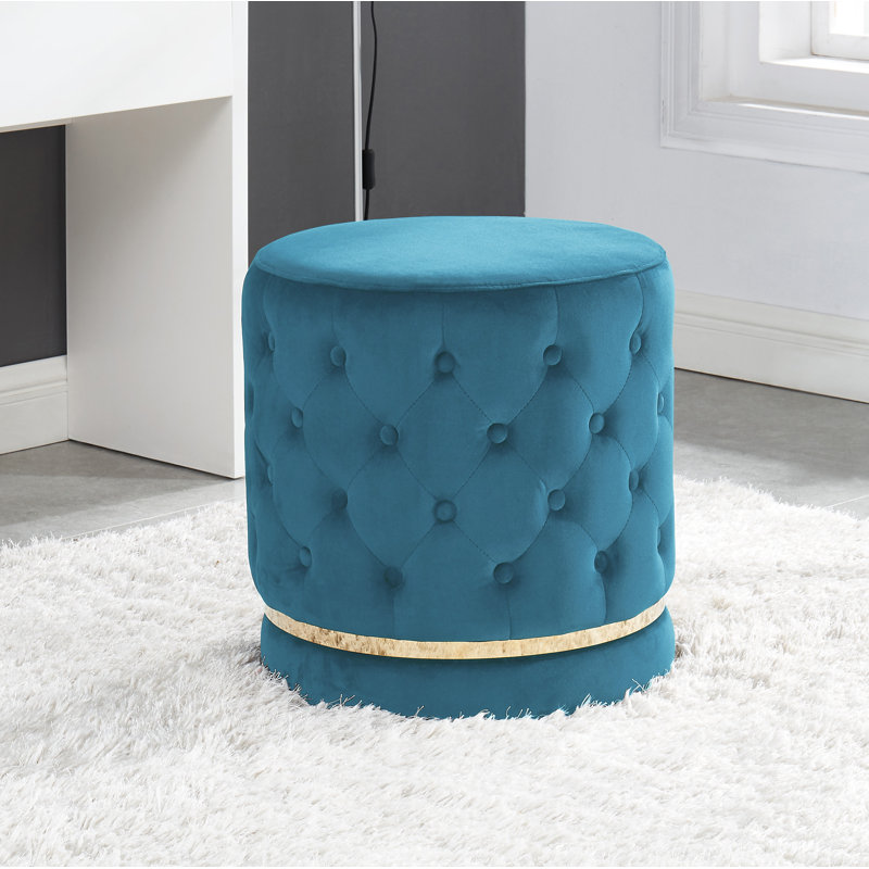 Tabouret de coiffeuse Crofton, Bleu