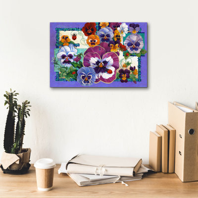 Bungalow Rose 'Pansy Mania' by David Galchutt Canvas Wall Art