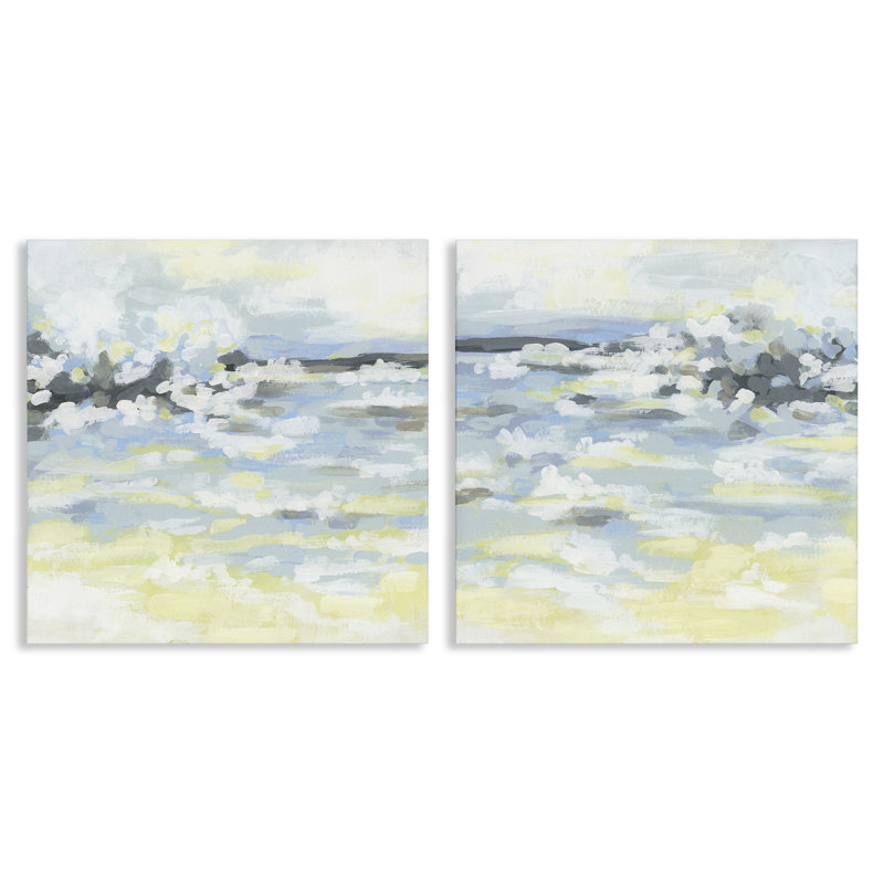 "Abstract Citrus Surf", ensemble d'art mural sur toile 2 pièces, design par June Erica Vess, H 17 po x l 34 po