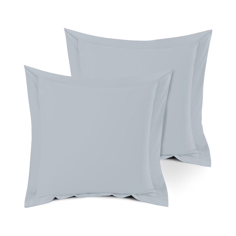 Organic Cotton Blend Standard Sham Set, Euro, Light Blue