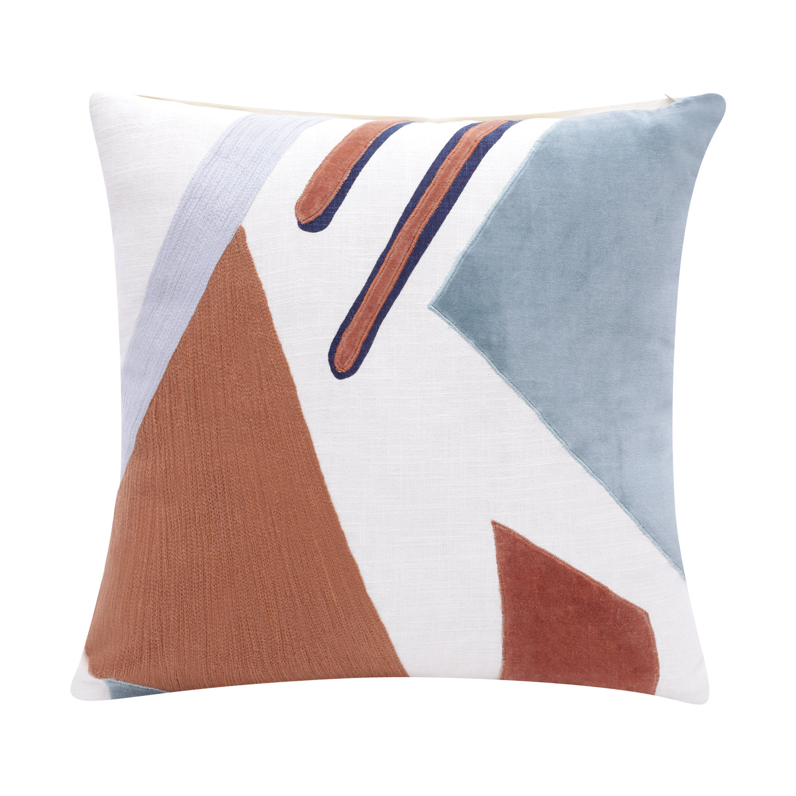 Astri Modern Patchwork Handmade Cotton Decorative Throw Pillow, Brown/Multicolor, Square 20", Down
