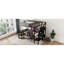 Metal Full Size Loft Bed With Wardrobe, Desk, Port And Adjustable Brightness Led - Black For A Intriguing Bedroom