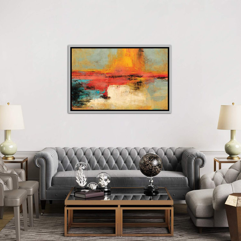 «Acertijo» - Reproduction, H 40 po x l 60 po x 1,5 po, Toile avec cadre argenté