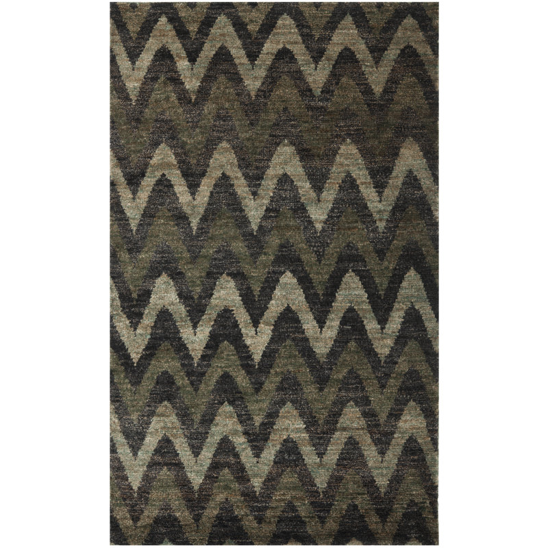 Maner Rectangle Chevron Hand Woven Area Rug, Rectangle 122 x 183 cm