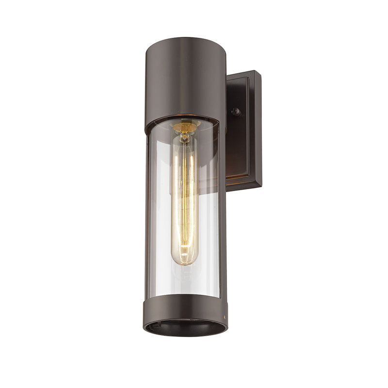 Hester Outdoor Aluminum Wall Light, Powder Coated Bronze, 12.5" H x 4.3" W x 4.3" D