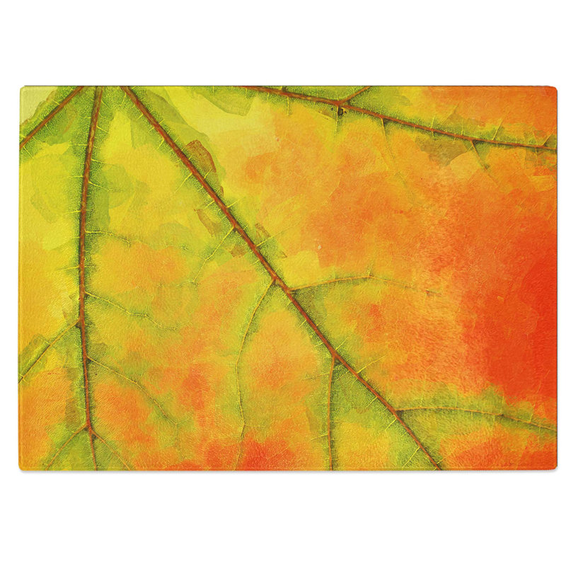 Tempered Glass The Leaf of a Sycamore Tree in Abstract Chopping Board, 28.5 cm W x 20 cm L