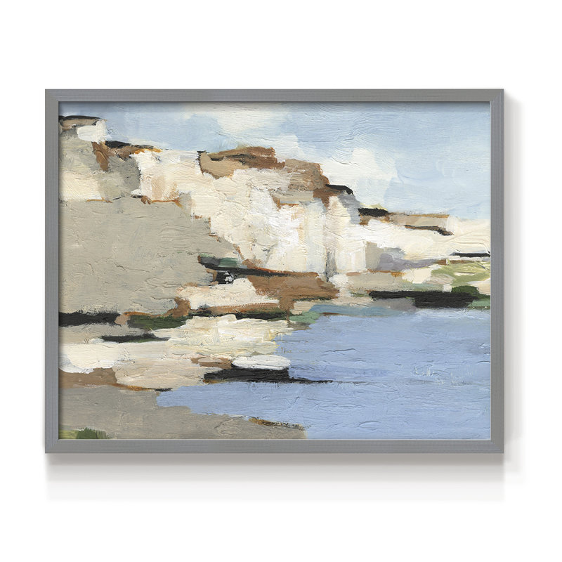 Falaises blanches I - impression encadrée - réaménageable, Gris, H 22 po x l 28 po