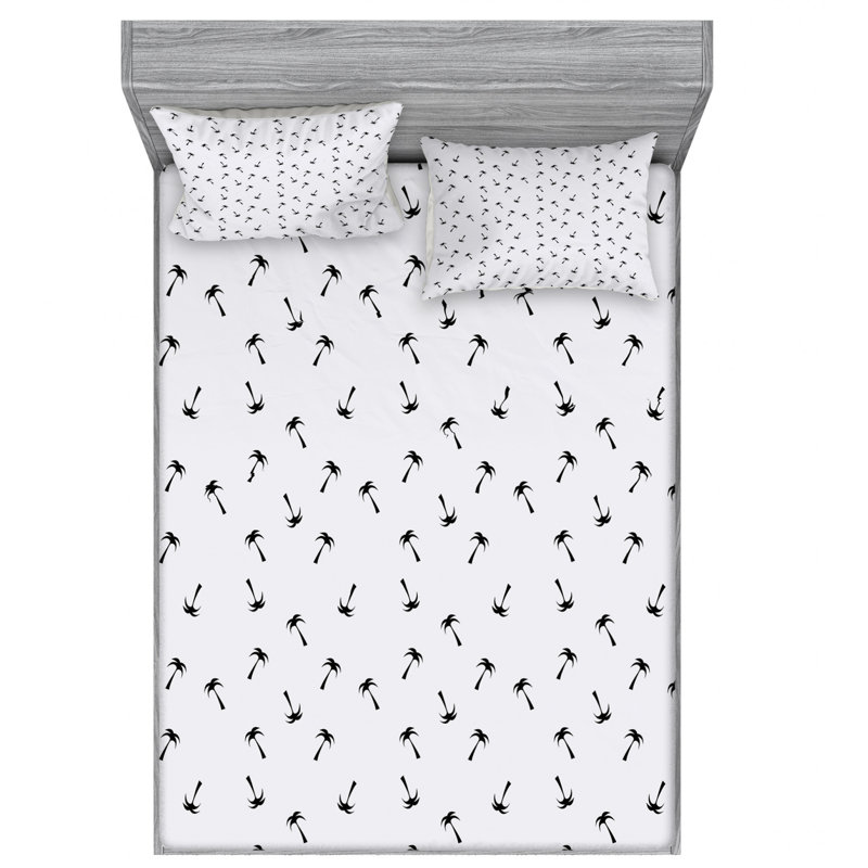 Microfiber Floral Sheet Set, Queen Sheet Set with Fitted Sheet