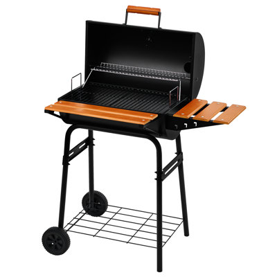 Barbecue au charbon avec table d'appoint Royal Gourmet Barrel, noir