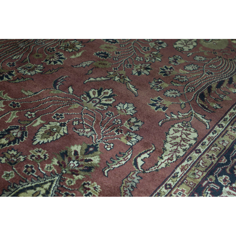 Tapis rouille et noir noué à la main de haute qualité