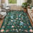Washable Floral Rug Non-Slip Modern Farmhouse Living Room Carpet, Non-Shedding Low Pile Floor Mats, Foldable Print Accent Indoor Rug for Bedroom, Playroom, Nursery-677570041-677570043