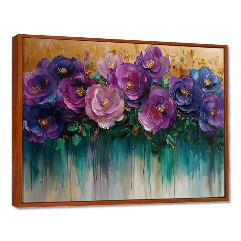 «Fantasy Field - Roses», reproduction d'art sur toile, H 30 po x l 40 po, Floater Framed, Brun