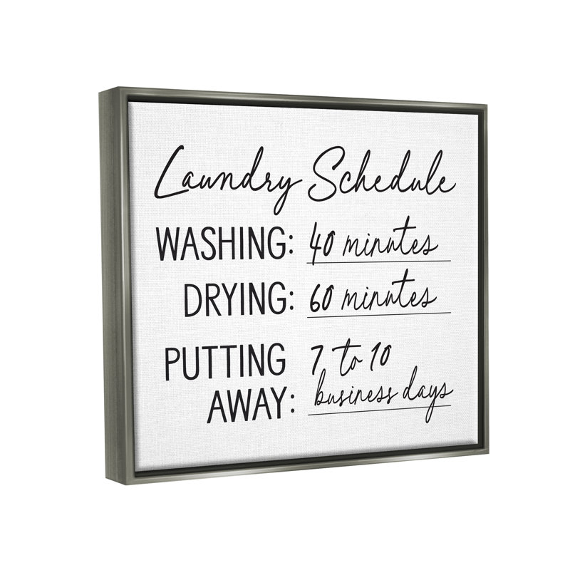 "Laundry Laundry" Witty Text Casual Home Sign par Lettred and Lined - cadre flottant, H 21 po x l 17 po x P 1,7 po