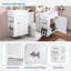 Meuble-lavabo de salle de bain avec lavabo en céramique, porte à motif de losanges, poignée dorée, tablettes de rangement latérales et barre à serviettes intégrée-119926310