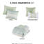 Ensemble de literie 5 pièces pour très grand lit / très grand lit - édredon Seersucker à motif botanique imprimé chic avec 1 édredon, 2 coussins décoratifs, taies décoratives et bourre décorative style floral-127242564-127242567