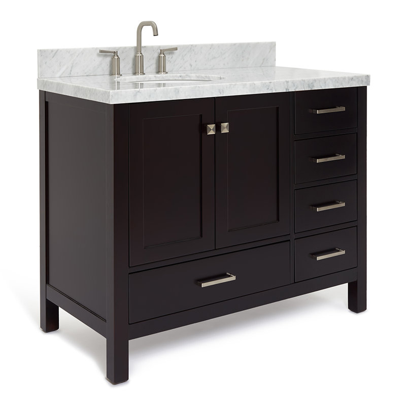 Ensemble de meuble-lavabo simple 43 po Cambridge, Left, Ovale, Espresso