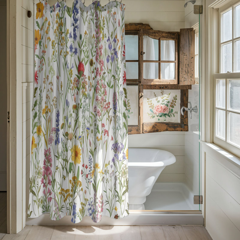 New Bloom - Rideau de douche Premium, H 74 po x l 71 po