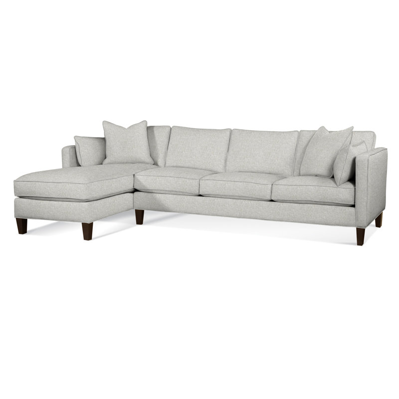 Lenox Chaise Sectional, Java, Left Hand Facing, Brown Geometric, 0456-33