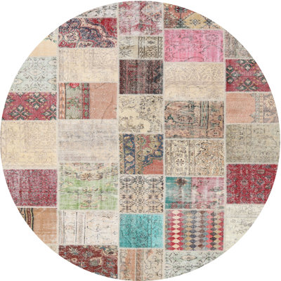 Tapis gris/rose/beige contemporain