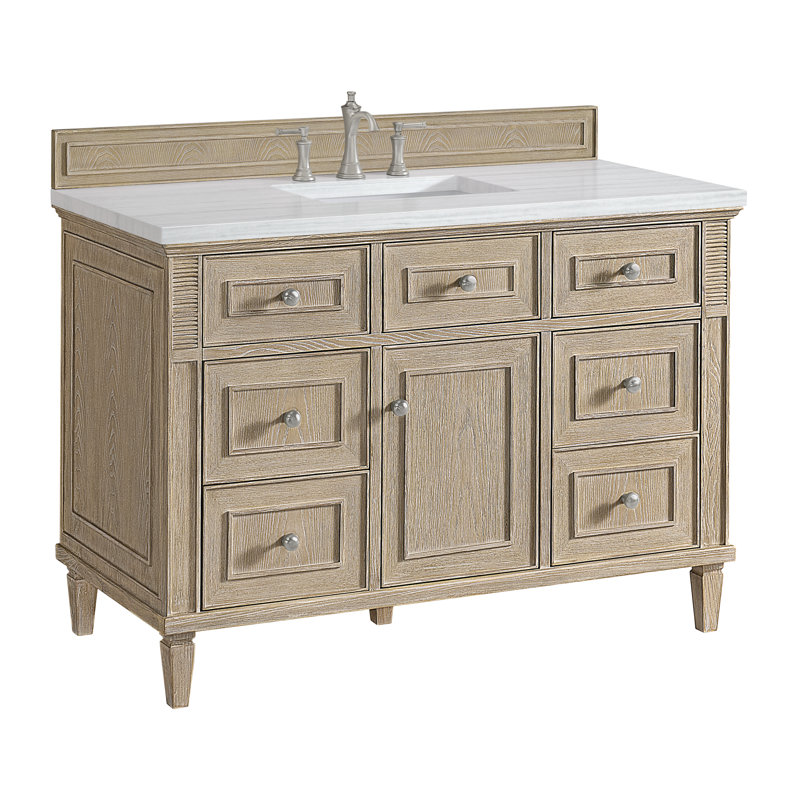 Lorelai 48'' W Single Vanity, Whitewashed Oak, 8" Widespread, Tajnar Eclos