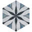 Cassis Hex Flower 8-5/8 In. X 9-7/8 In. Porcelain Vintage Wall & Floor Tile