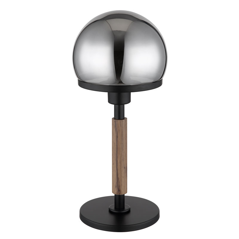 Baksi Metal Table Lamp, Silver Base/White Shade