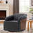 Genuine Leather Swivel Barrel Chair-506860353