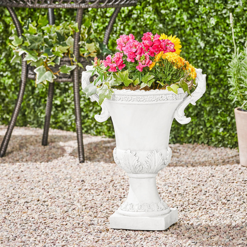 Charmant pot à fleurs en oxyde de magnésium pour toutes sortes de plantes, Blanc antique