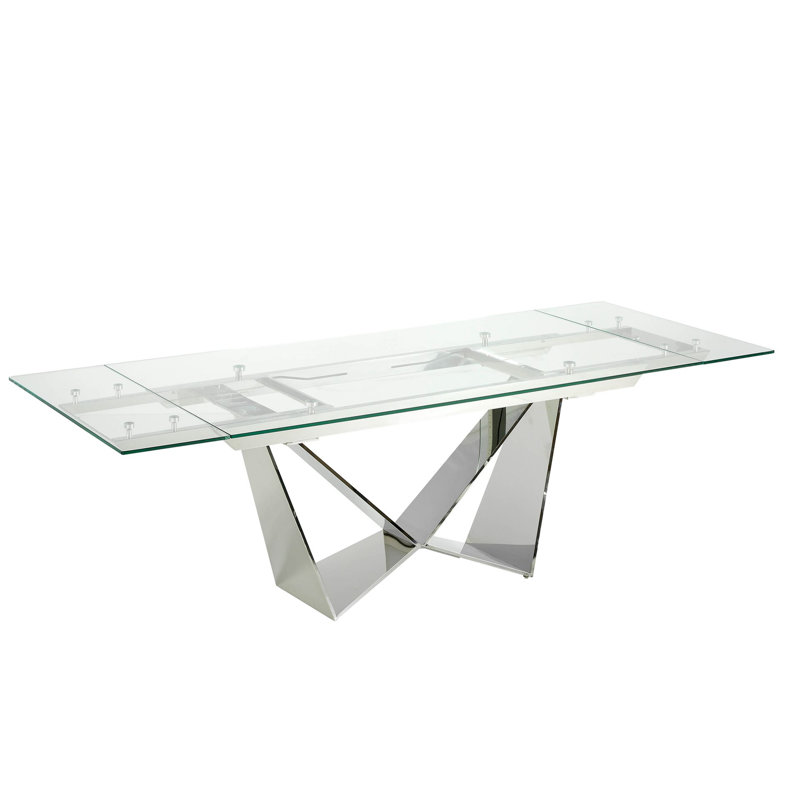 Extendable Glass Top Dining Table