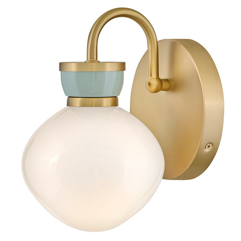 Applique murale de meuble-lavabo pour salle de bain à lumière simple avec verre opale Lucy, Bronze