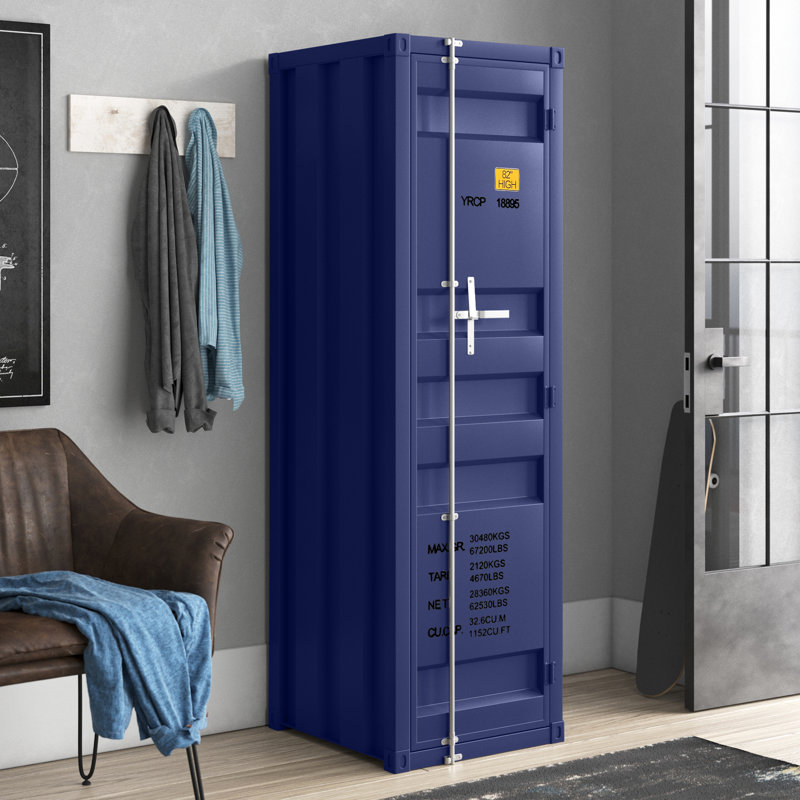 Armoire / garde-robe rectangulaire avec porte Cargo, Bleu, 67 po H x 20 po L x 22 po P
