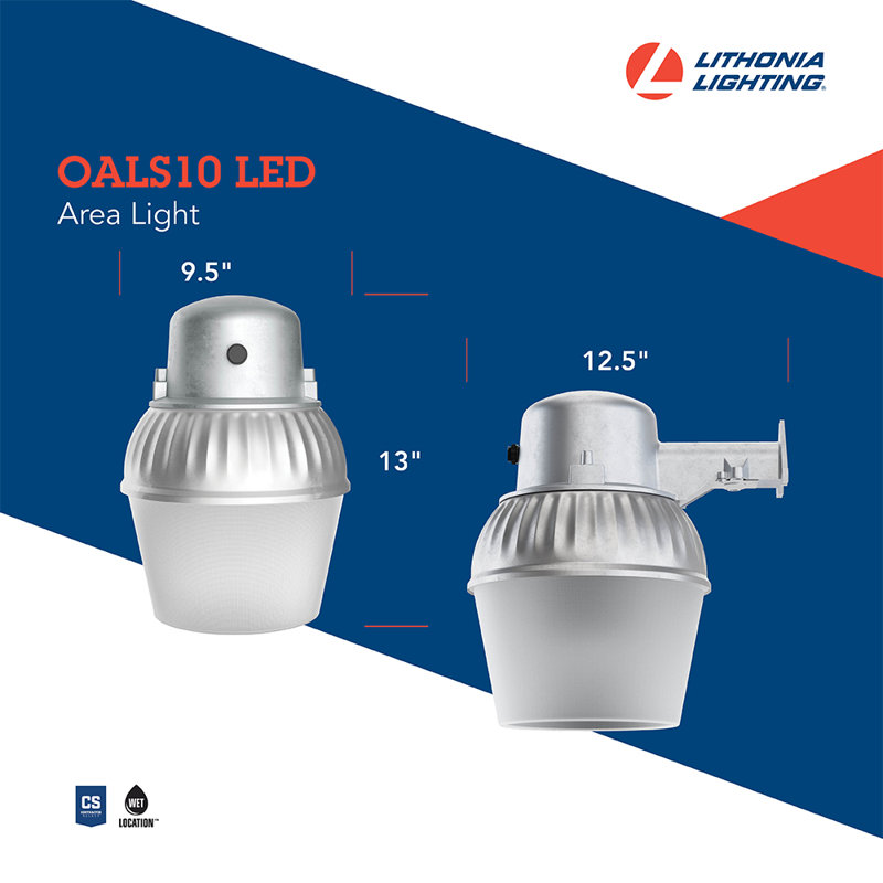 Gray Aluminum LED Dusk-to-Dawn Outdoor Wall Light