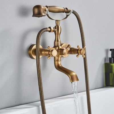 Robinet de baignoire mural antique en laiton pour robinet de baignoire