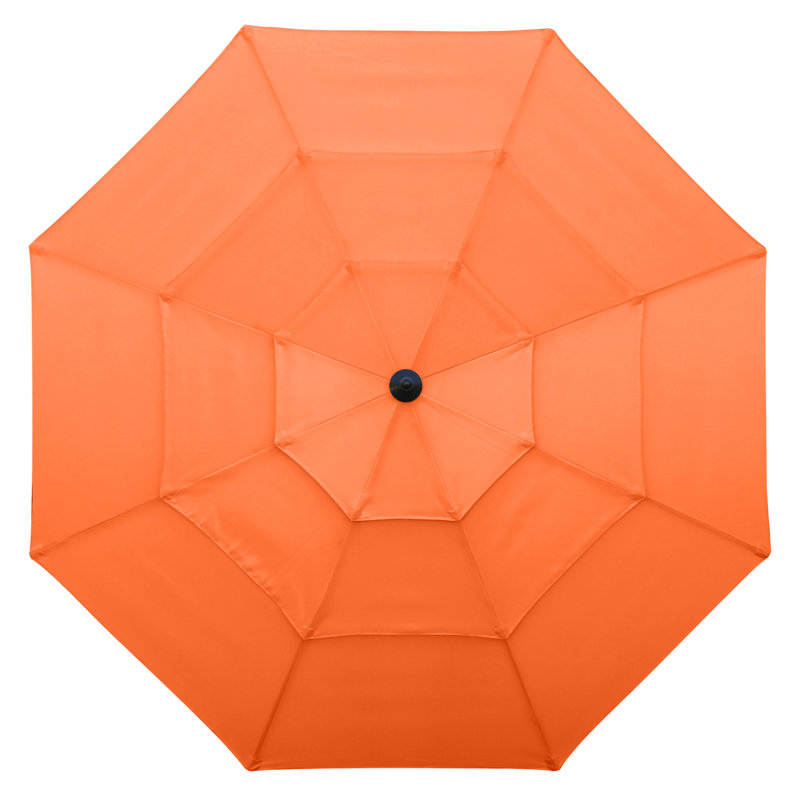 Parasols de patio à 3 niveaux Miqdad par Arlmont & Co., H 96,5 po x l 118,1 po x P 118,1 po, Orange